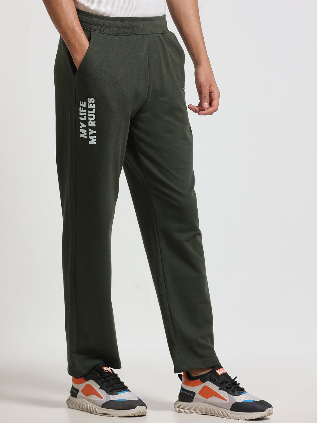 ARDEUR ZEAL IN YOU Men's Cotton Blend Track Pants - Olive