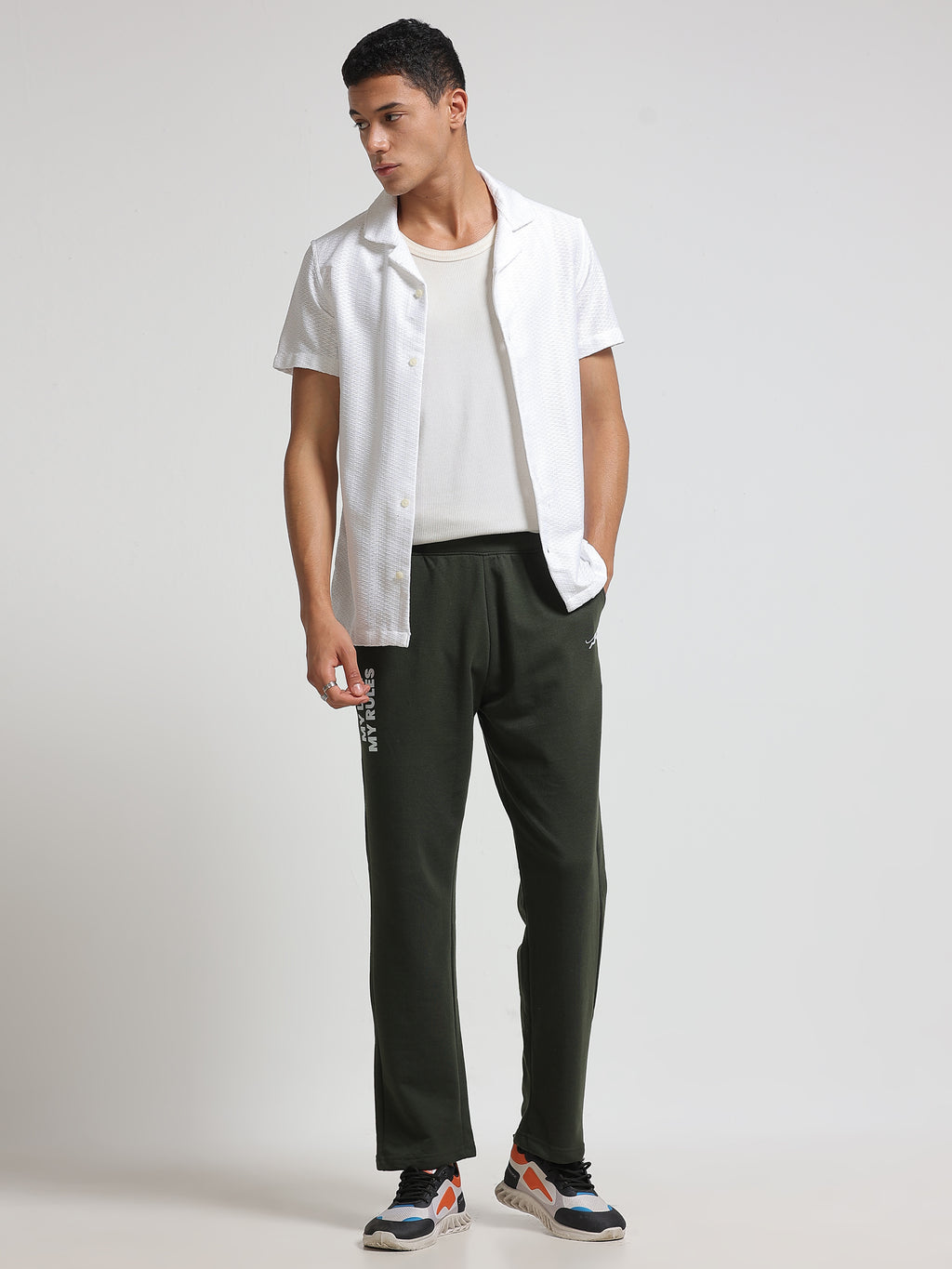 ARDEUR ZEAL IN YOU Men's Cotton Blend Track Pants - Olive