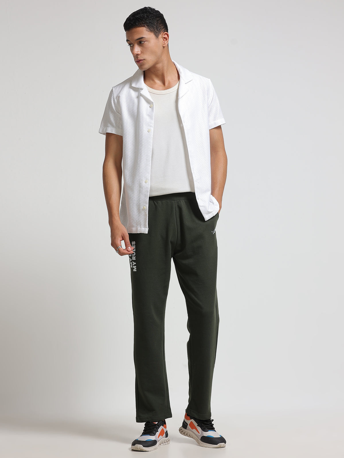 ARDEUR ZEAL IN YOU Men's Cotton Blend Track Pants - Olive