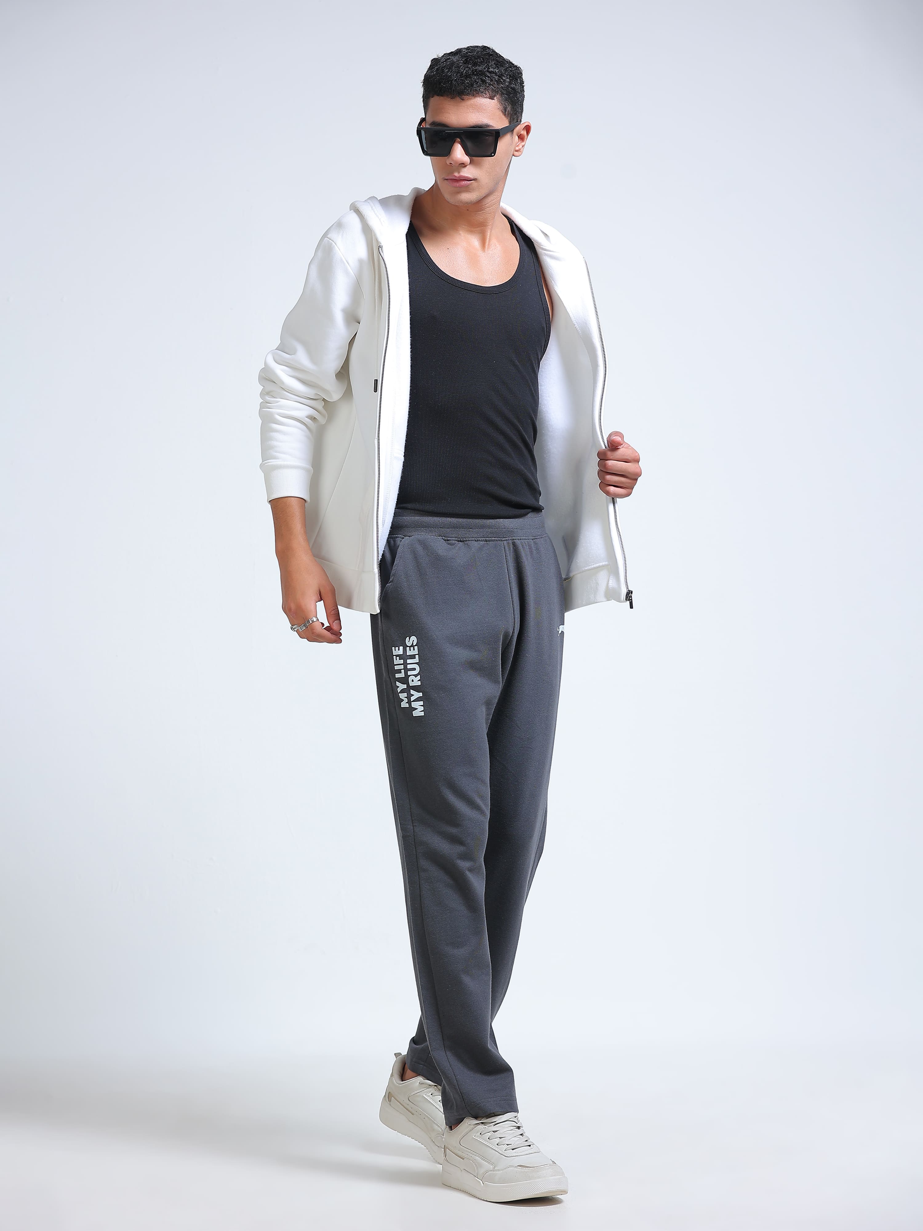 ARDEUR ZEAL IN YOU Men's Cotton Blend Track Pants - Steel Grey