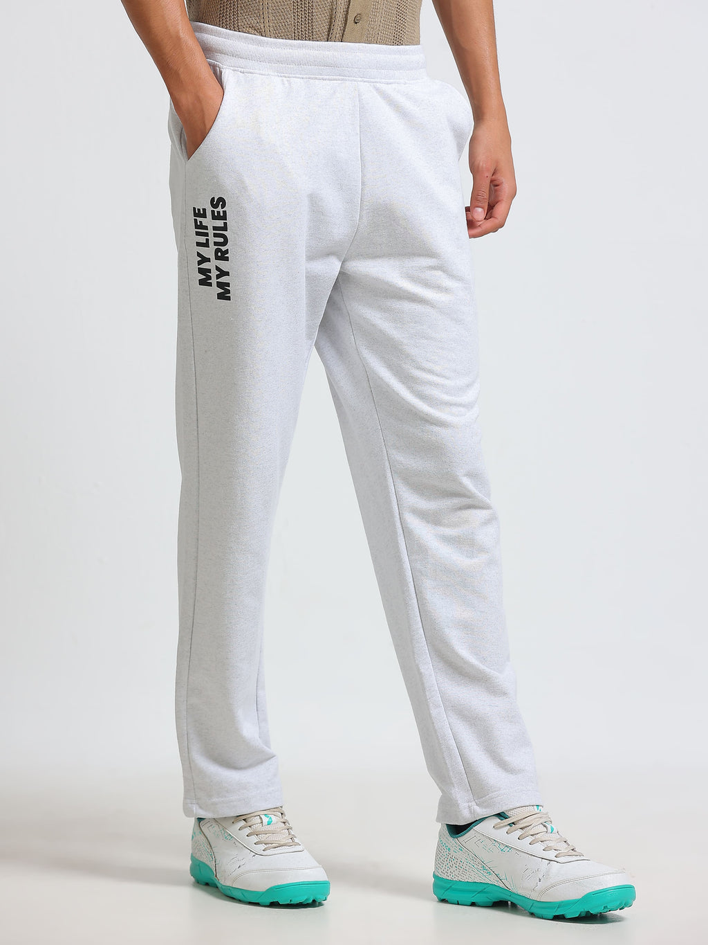ARDEUR ZEAL IN YOU Men's Cotton Blend Track Pants - White