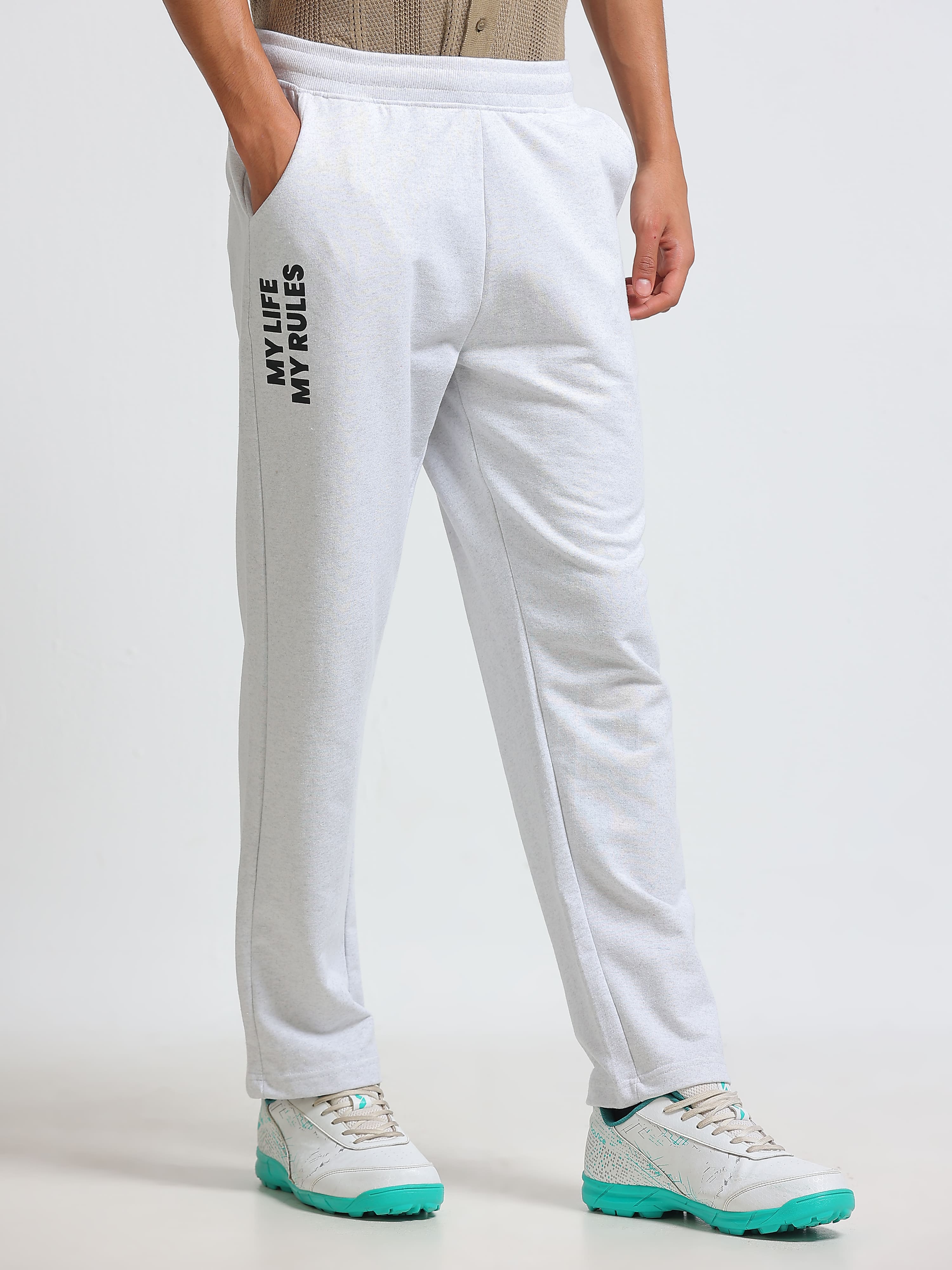 ARDEUR ZEAL IN YOU Men's Cotton Blend Track Pants - White
