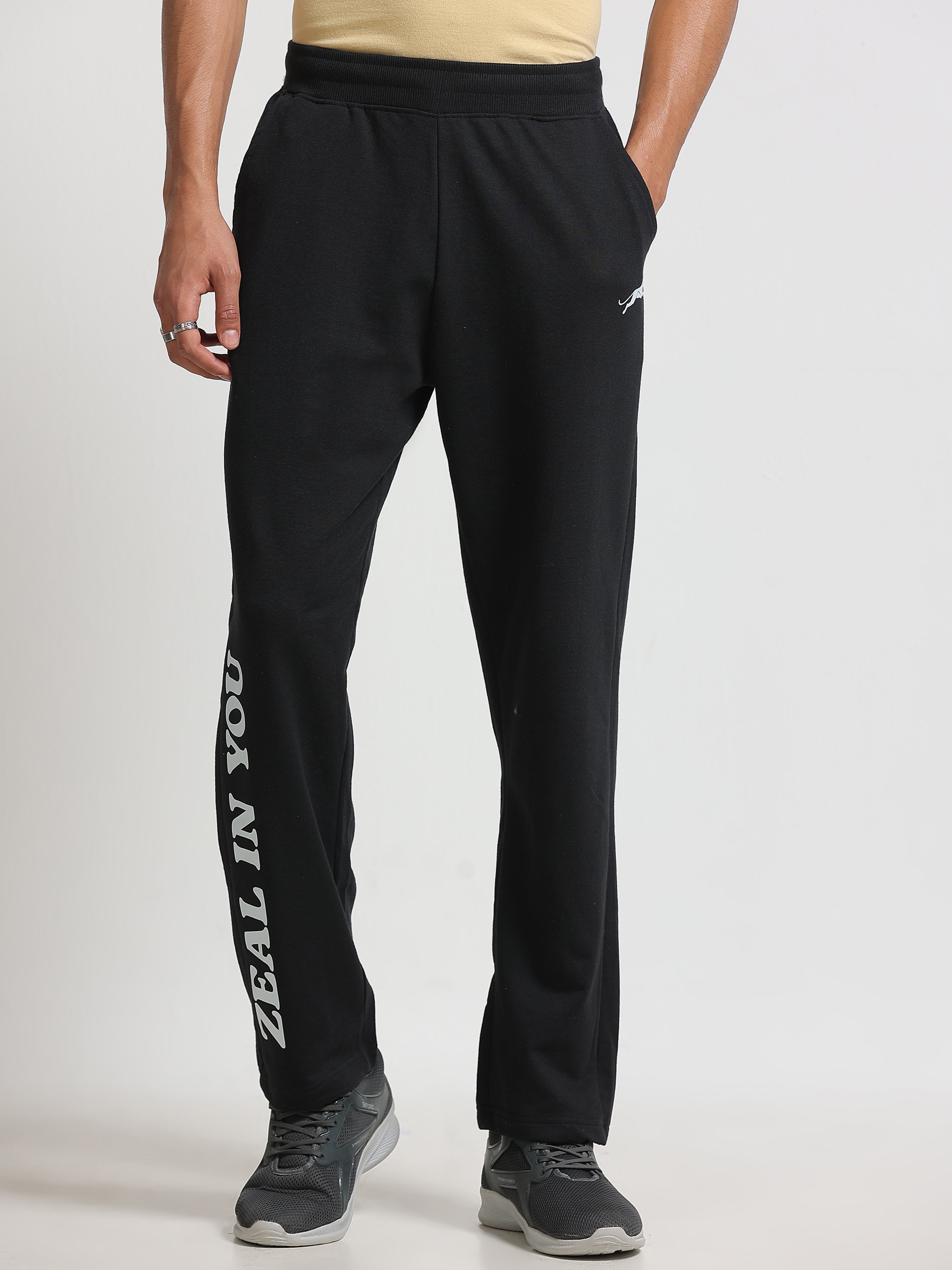 ARDEUR ZEAL IN YOU Men's Regular Fit Track Pants - Black