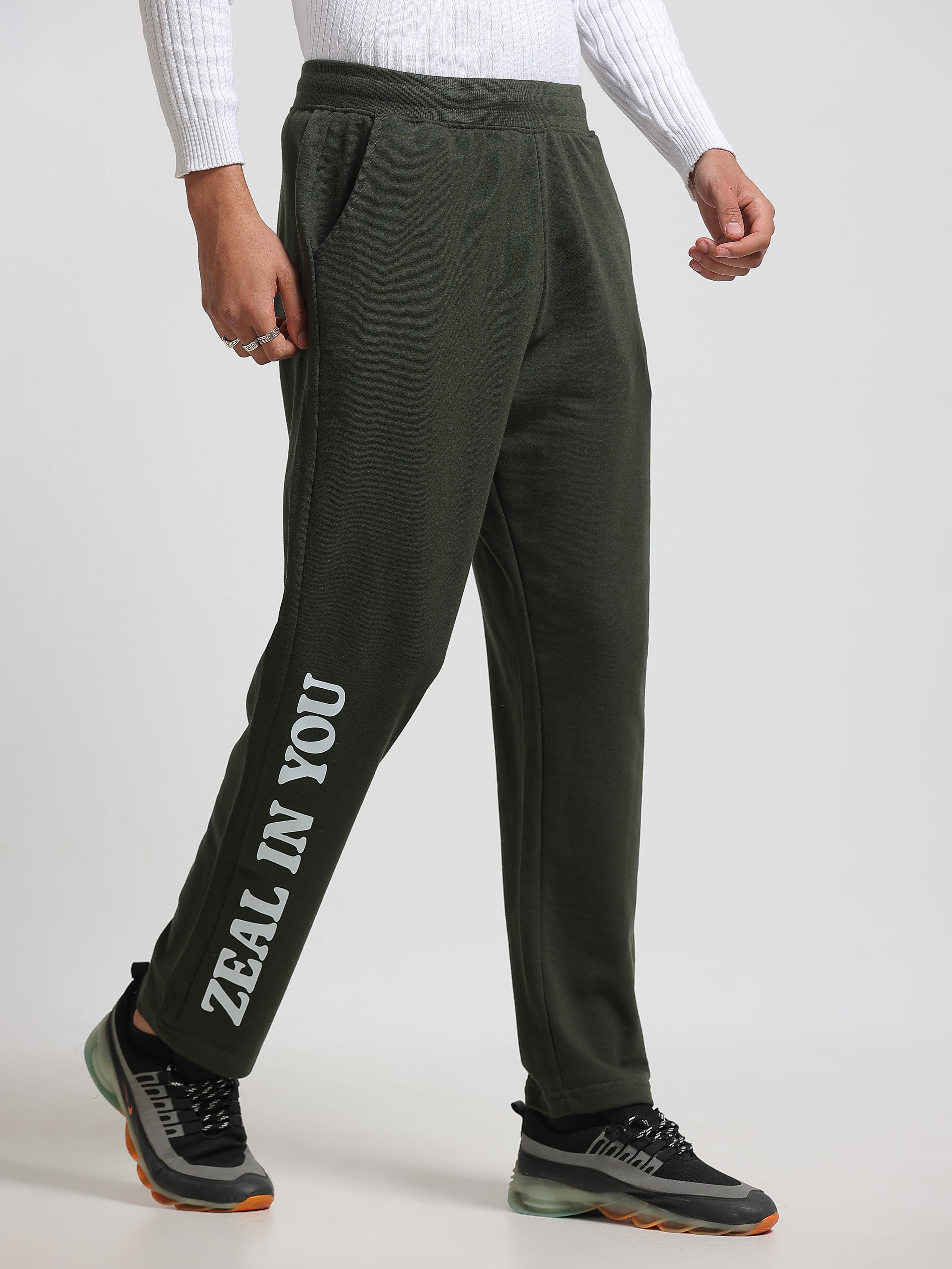 ARDEUR ZEAL IN YOU Men's Regular Fit Track Pants - Olive