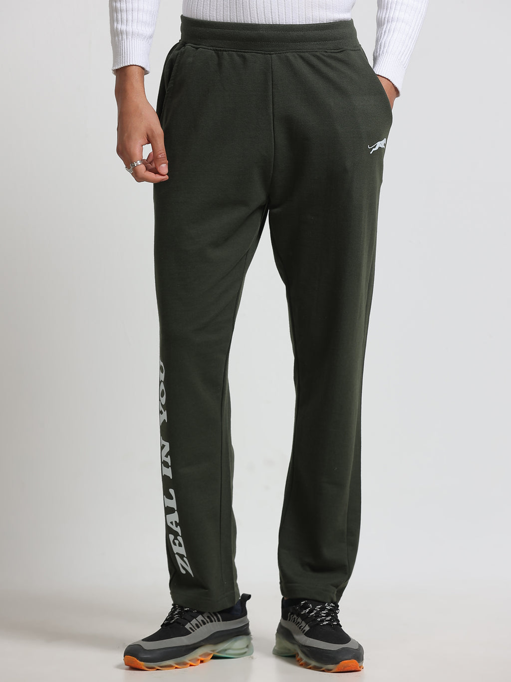 ARDEUR ZEAL IN YOU Men's Regular Fit Track Pants - Olive
