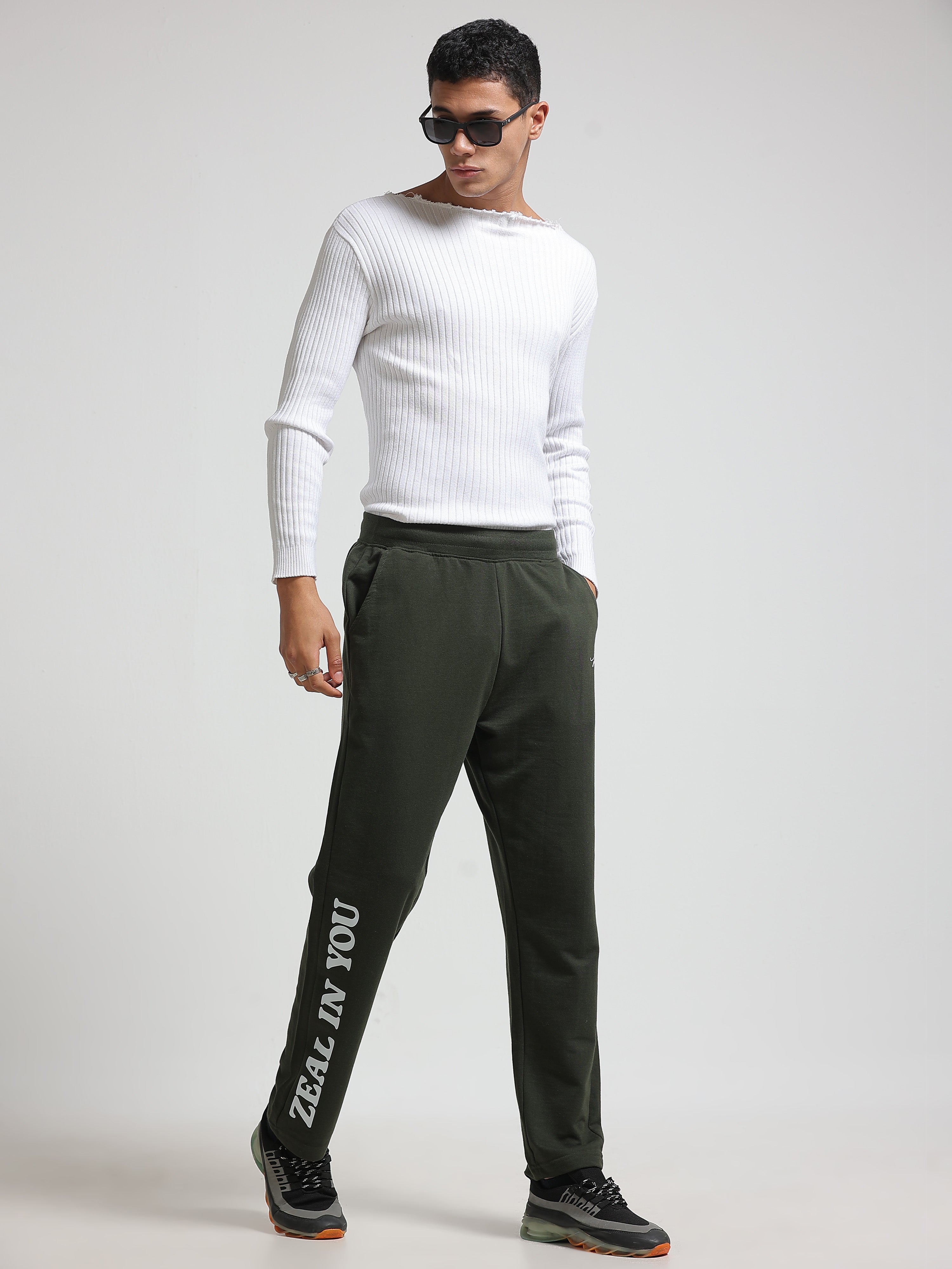 ARDEUR ZEAL IN YOU Men's Regular Fit Track Pants - Olive