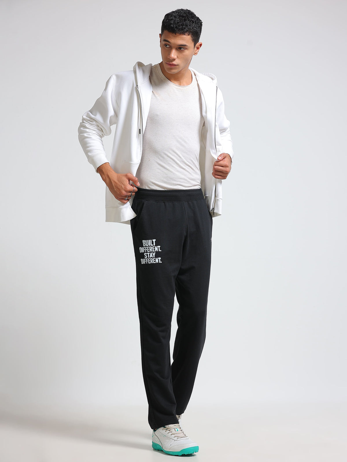 ARDEUR ZEAL IN YOU Men's Regular Fit Blend Track Pants - Black