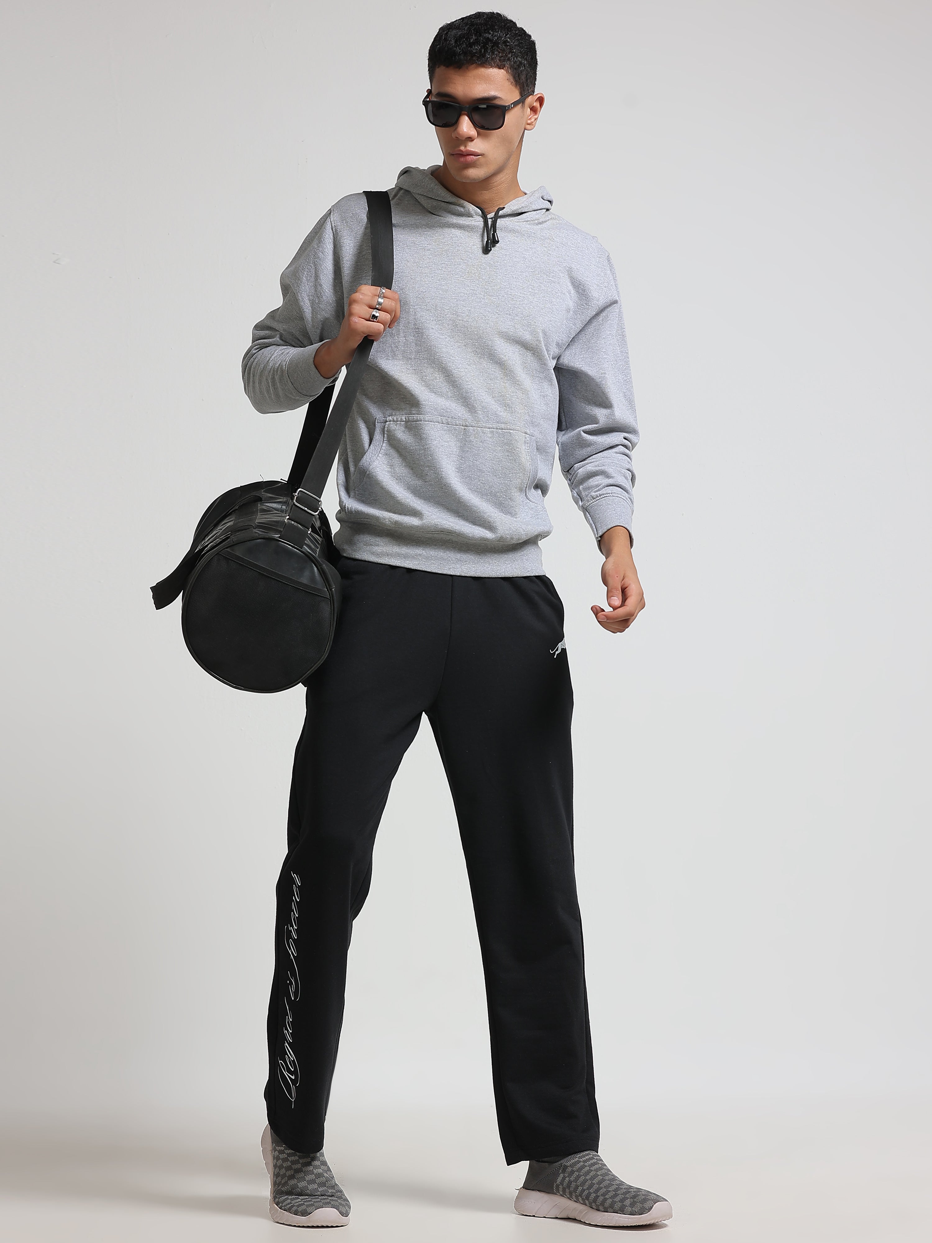 ARDEUR ZEAL IN YOU Men's Regular Fit Cotton Blend Track Pant - Black
