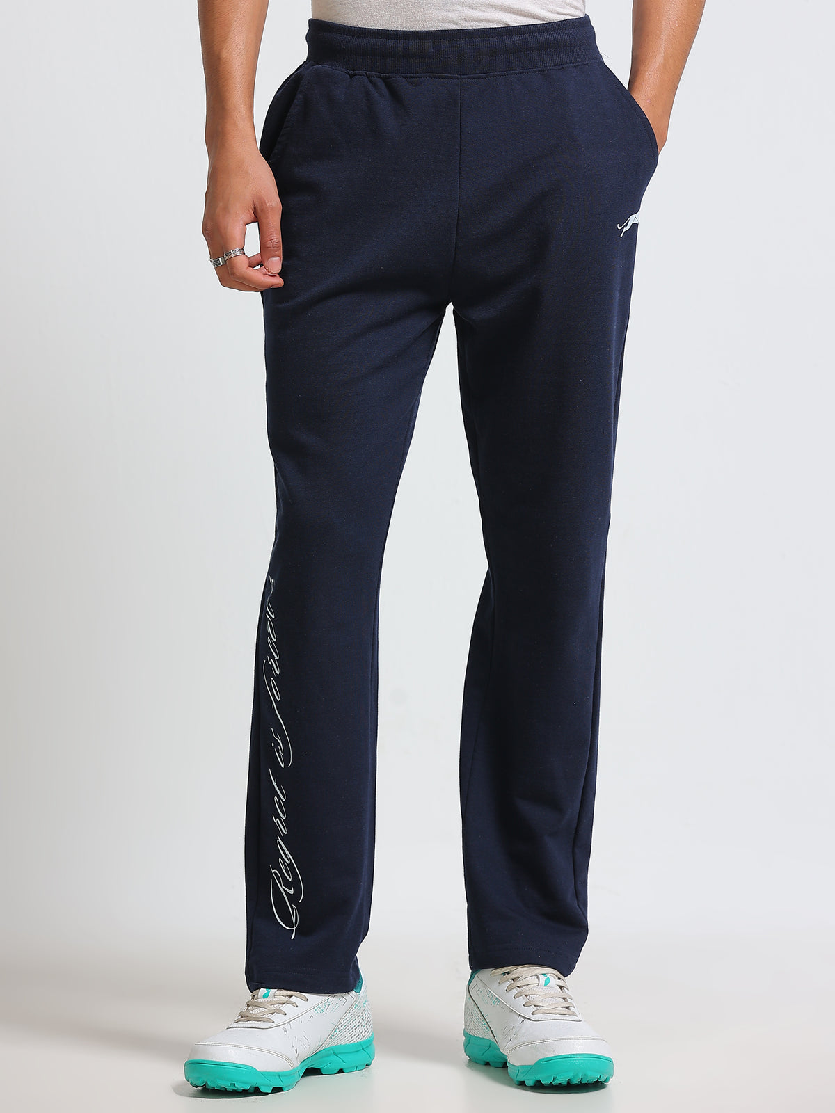 ARDEUR ZEAL IN YOU Men's Regular Fit Cotton Blend Track Pant - Navy