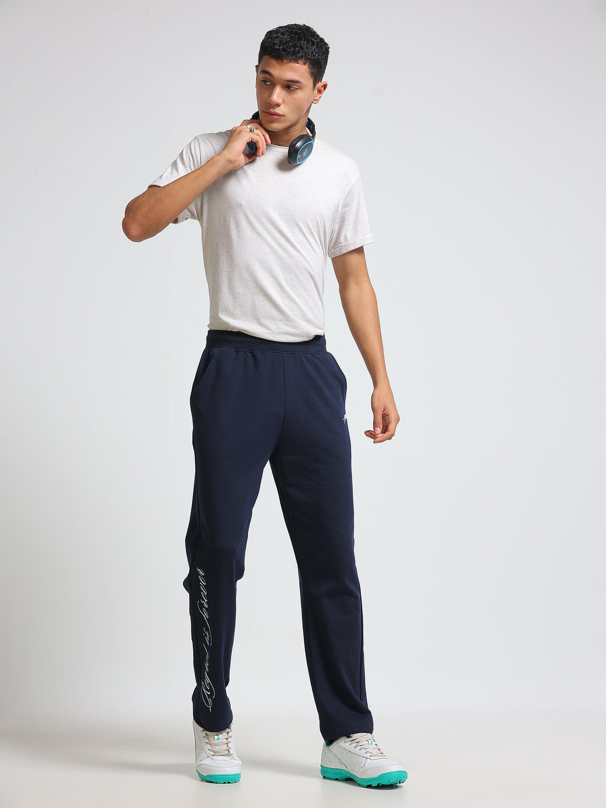 ARDEUR ZEAL IN YOU Men's Regular Fit Cotton Blend Track Pant - Navy