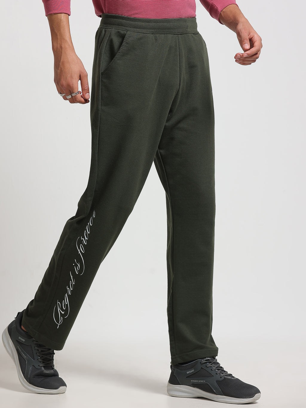 ARDEUR ZEAL IN YOU Men's Regular Fit Cotton Blend Track Pant - Olive