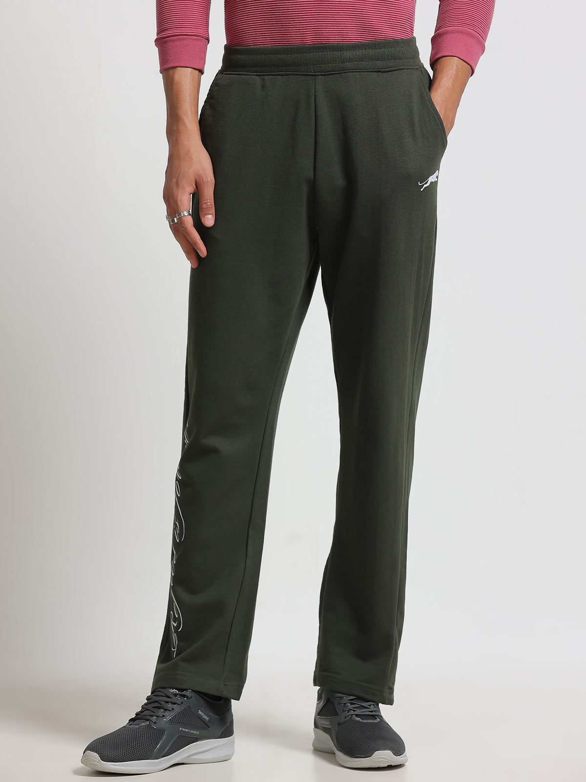 ARDEUR ZEAL IN YOU Men's Regular Fit Cotton Blend Track Pant - Olive