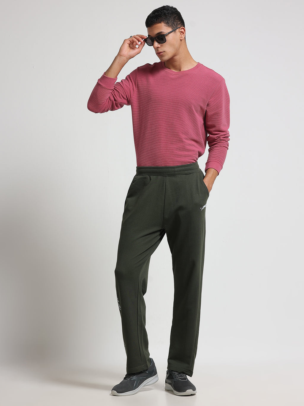 ARDEUR ZEAL IN YOU Men's Regular Fit Cotton Blend Track Pant - Olive