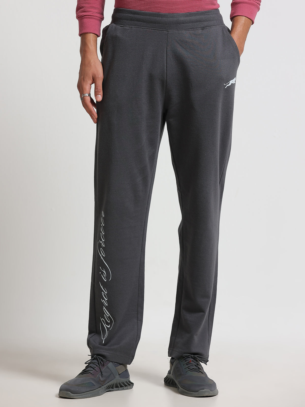 ARDEUR ZEAL IN YOU Men's Regular Fit Cotton Blend Track Pant - Steel Grey