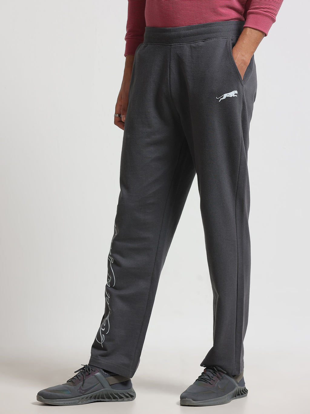 ARDEUR ZEAL IN YOU Men's Regular Fit Cotton Blend Track Pant - Steel Grey