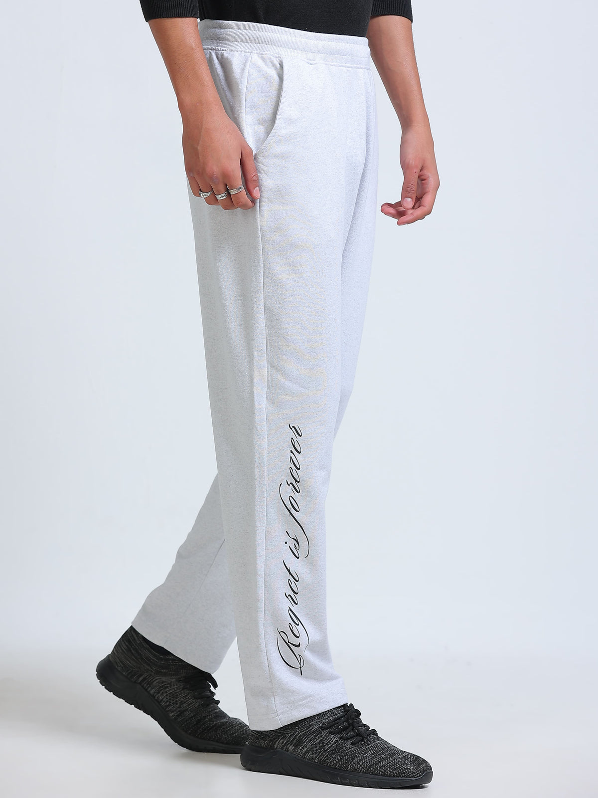 ARDEUR ZEAL IN YOU Men's Regular Fit Cotton Blend Track Pant - White