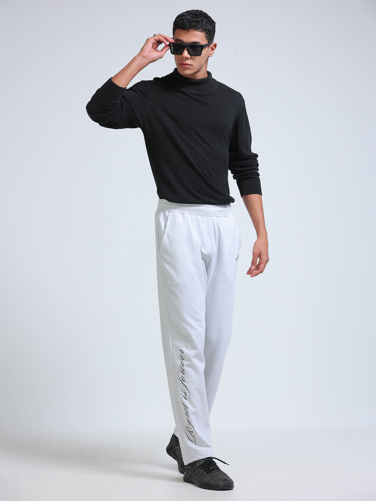 ARDEUR ZEAL IN YOU Men's Regular Fit Cotton Blend Track Pant - White
