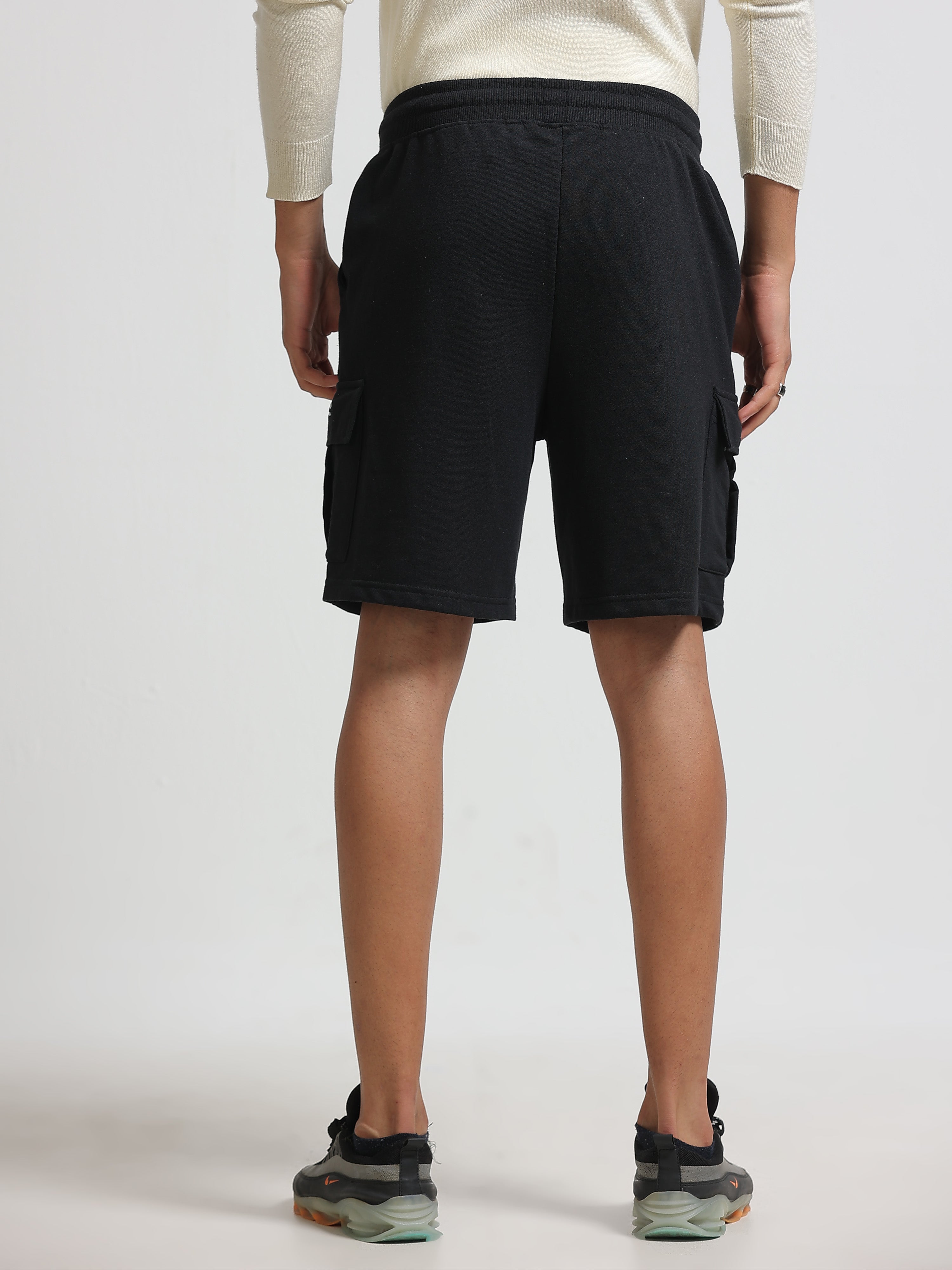 ARDEUR ZEAL IN YOU Men's Relaxed Fit Cotton Blend Cargo Shorts - Black