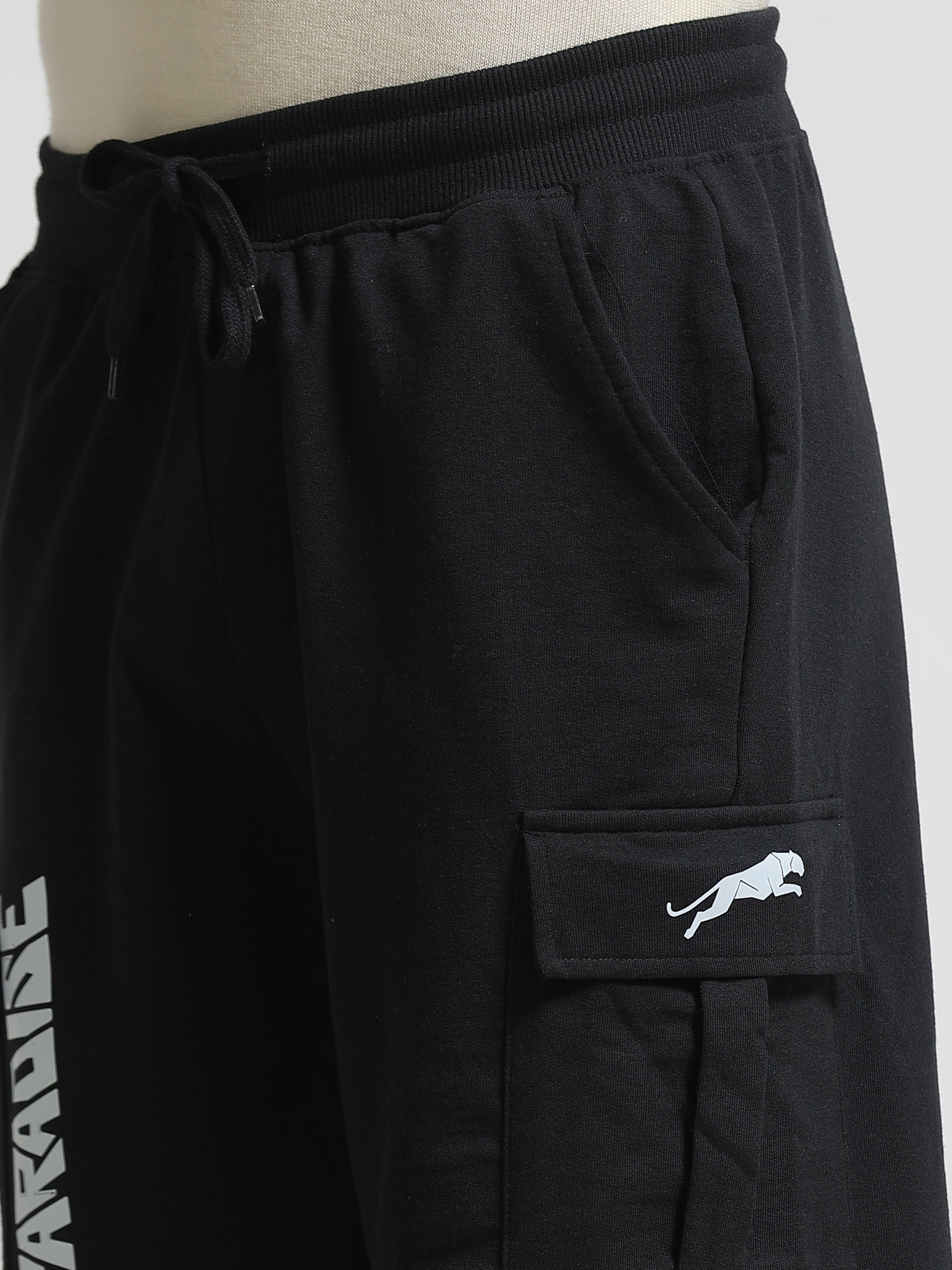 ARDEUR ZEAL IN YOU Men's Relaxed Fit Cotton Blend Cargo Shorts - Black