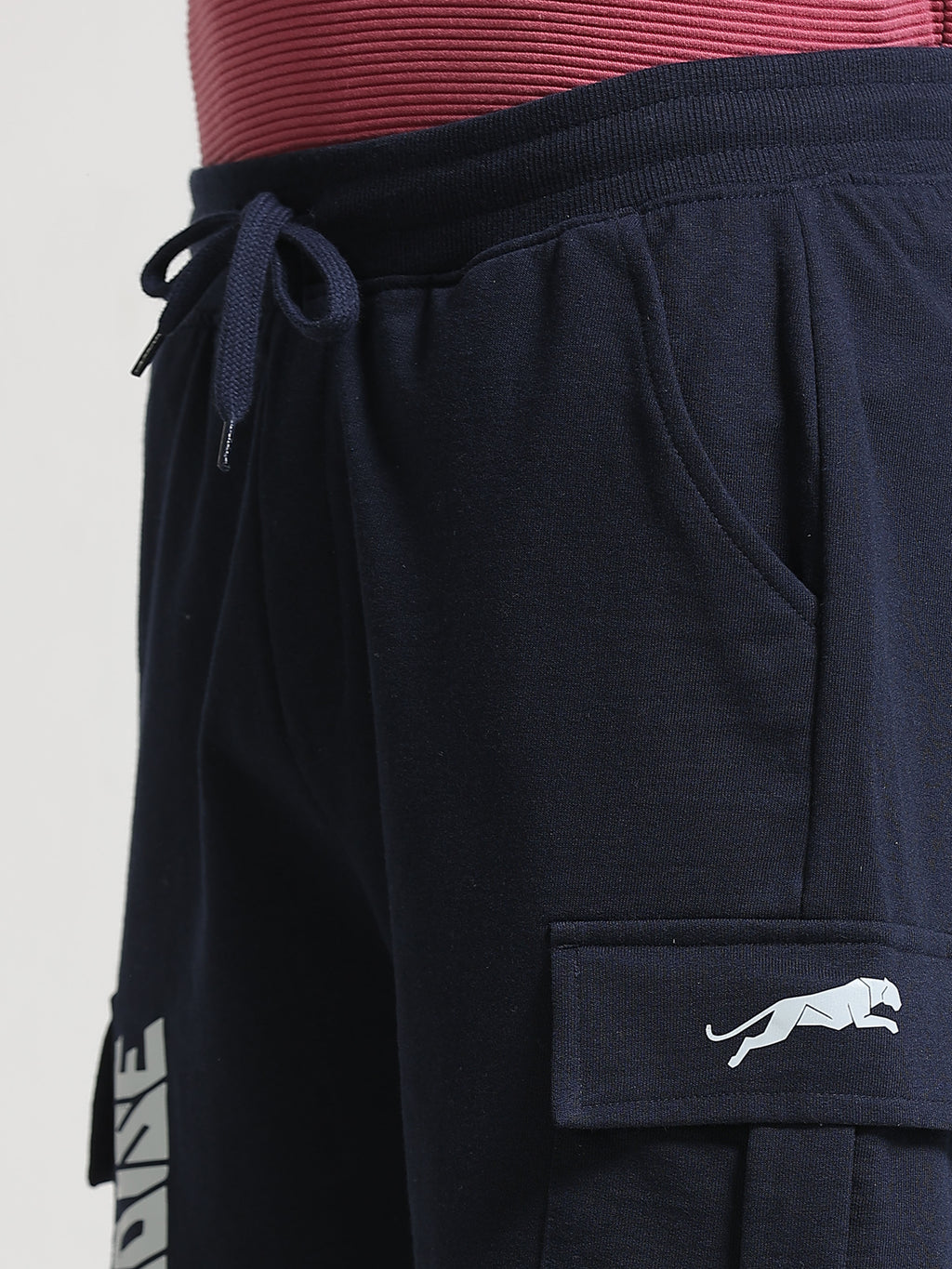 ARDEUR ZEAL IN YOU Men's Relaxed Fit Cotton Blend Cargo Shorts - Navy