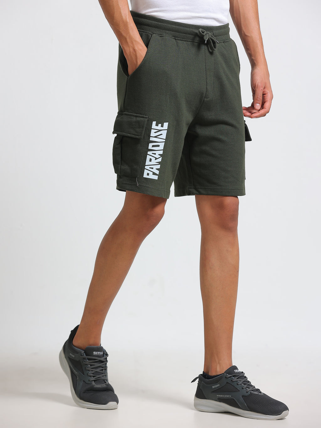 ARDEUR ZEAL IN YOU Men's Relaxed Fit Cotton Blend Cargo Shorts - Olive