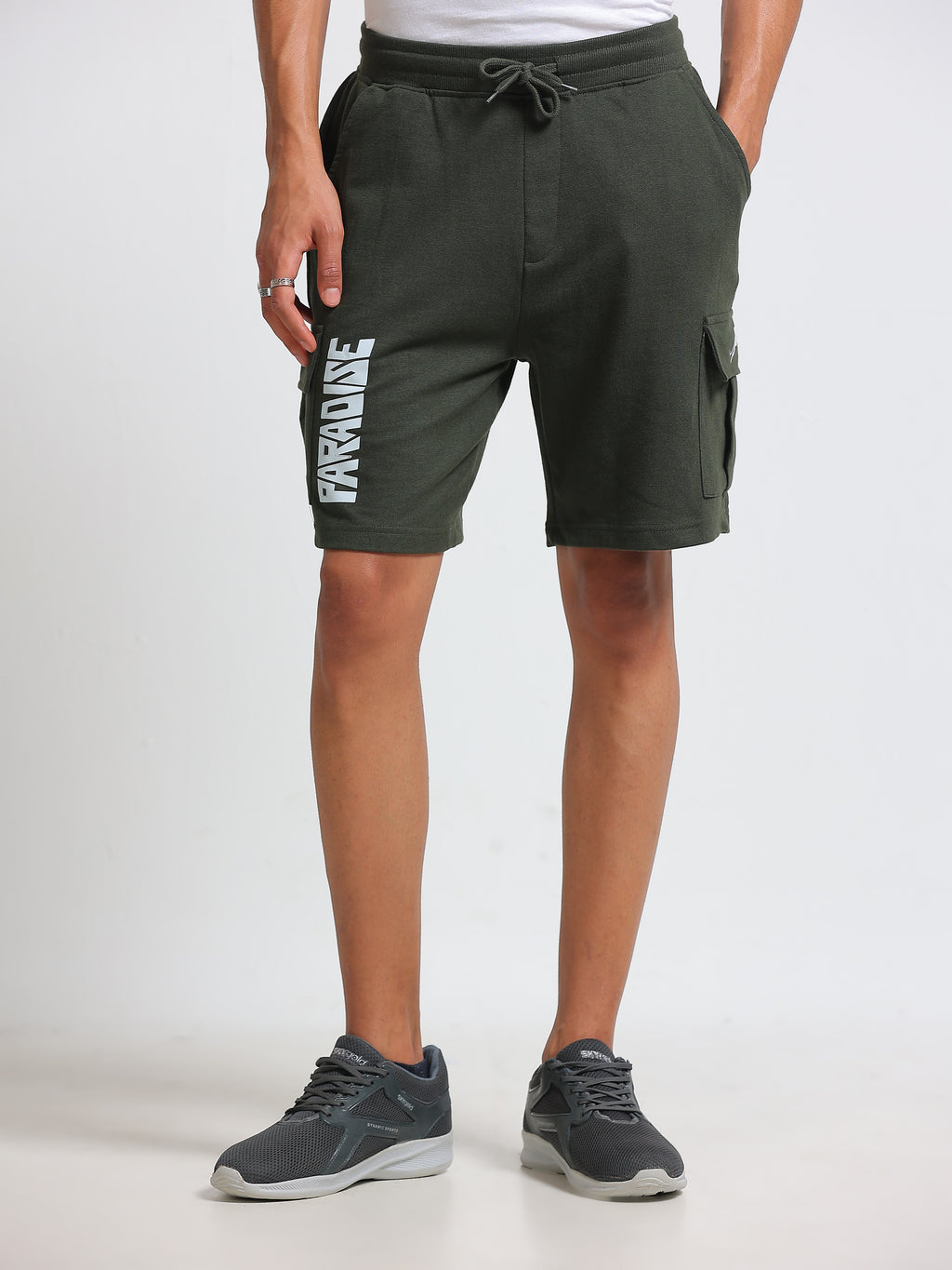 ARDEUR ZEAL IN YOU Men's Relaxed Fit Cotton Blend Cargo Shorts - Olive
