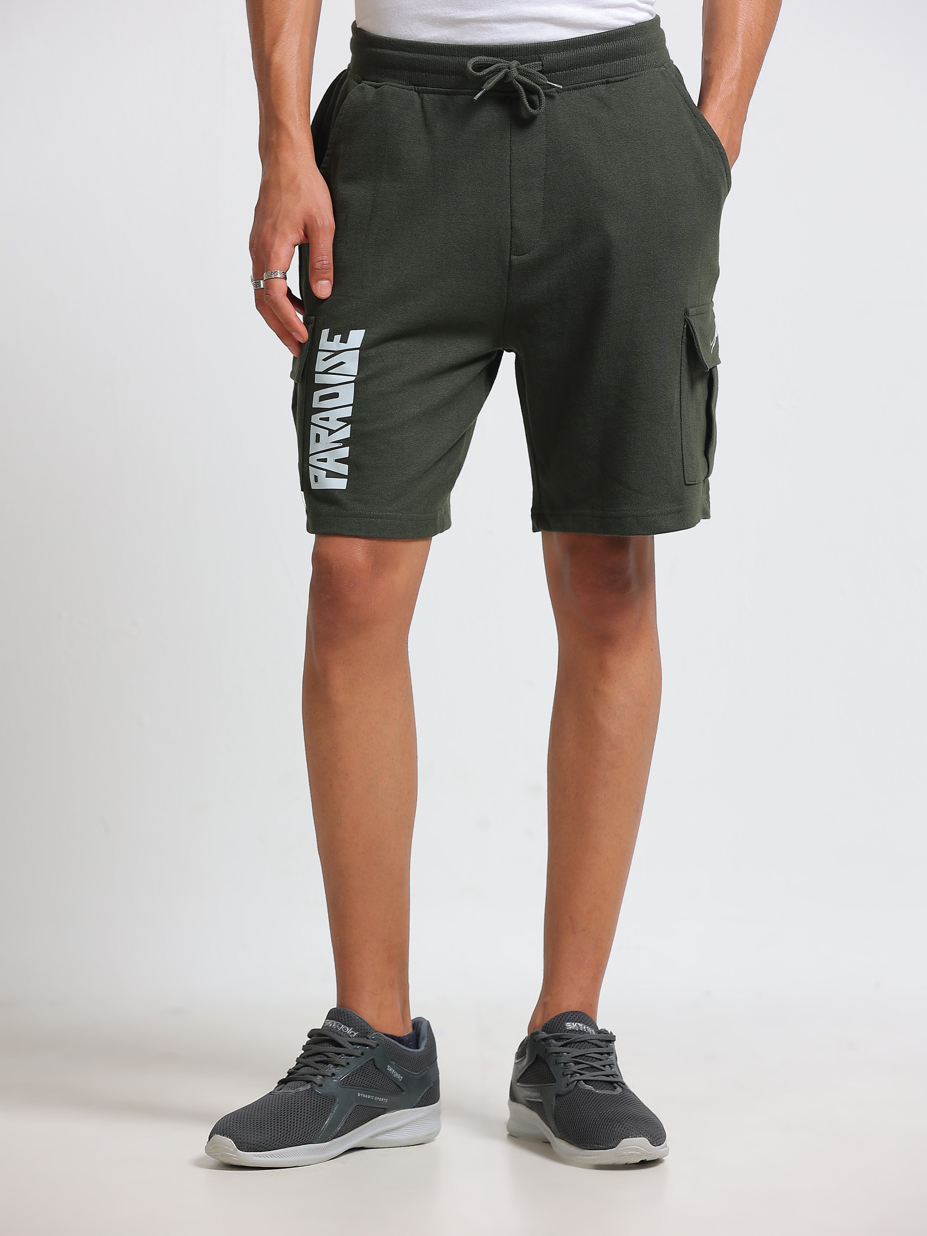 ARDEUR ZEAL IN YOU Men's Relaxed Fit Cotton Blend Cargo Shorts - Olive