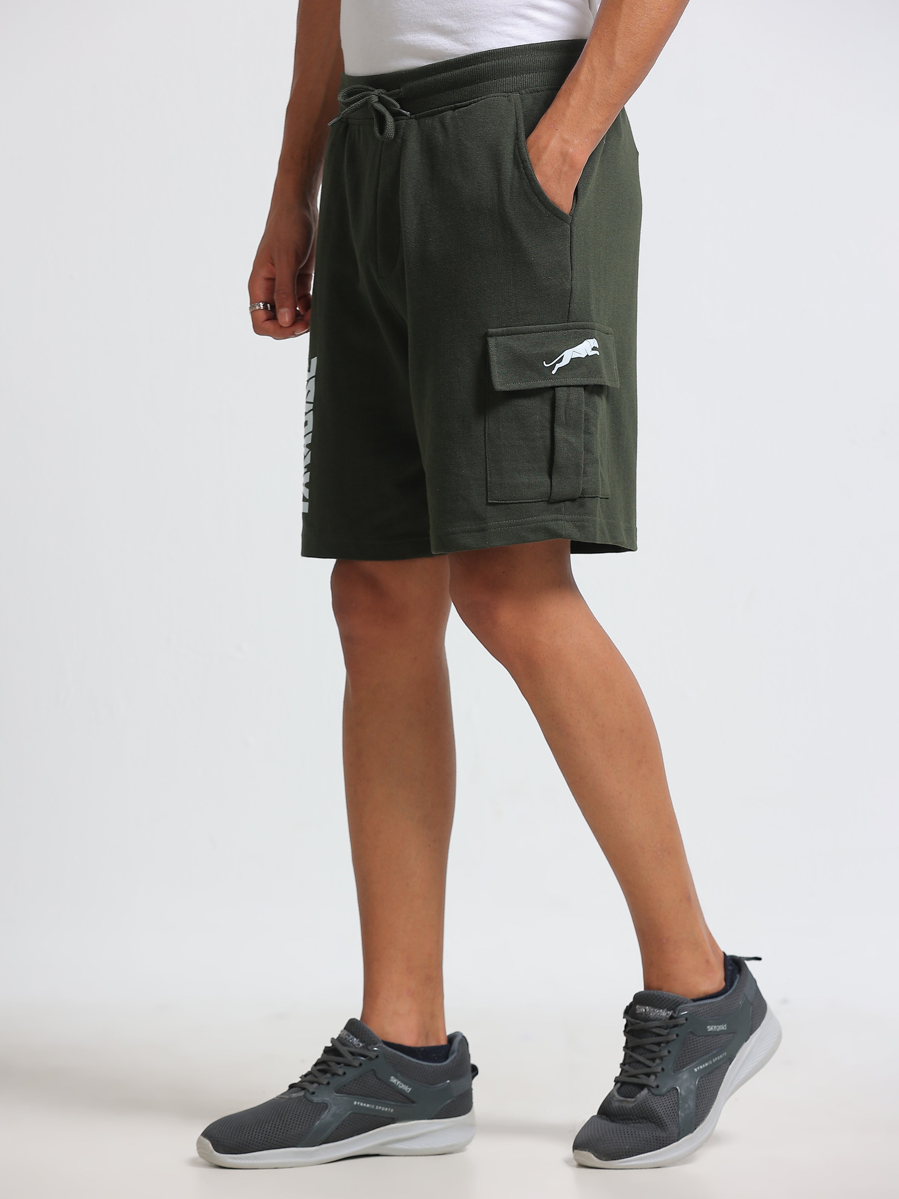 ARDEUR ZEAL IN YOU Men's Relaxed Fit Cotton Blend Cargo Shorts - Olive