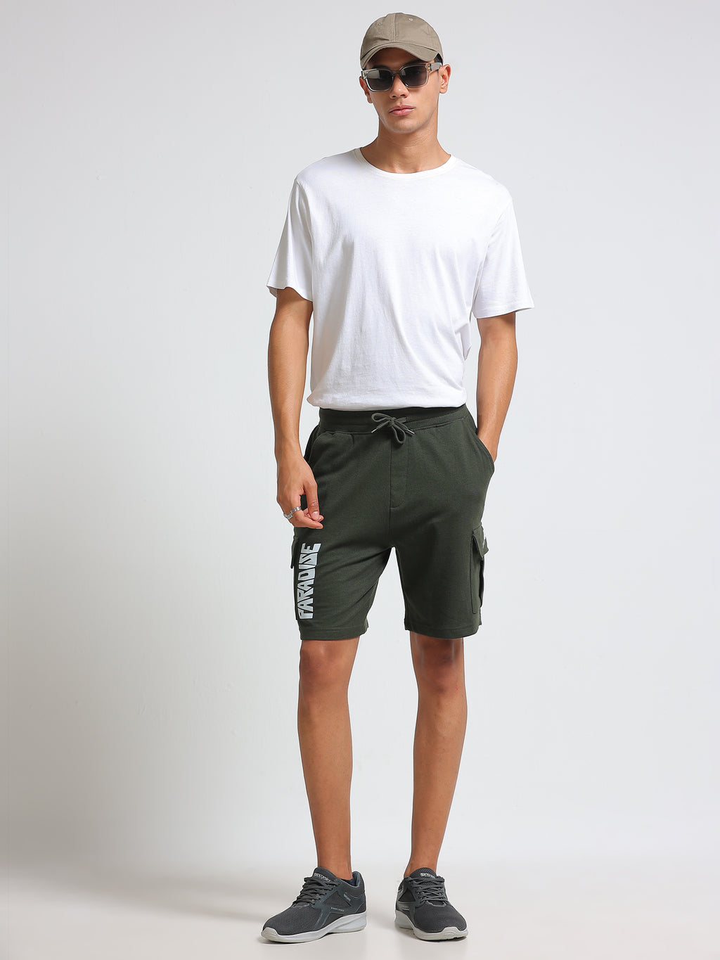 ARDEUR ZEAL IN YOU Men's Relaxed Fit Cotton Blend Cargo Shorts - Olive