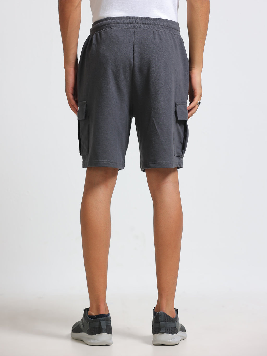 ARDEUR ZEAL IN YOU Men's Relaxed Fit Cotton Blend Cargo Shorts - Steel Grey