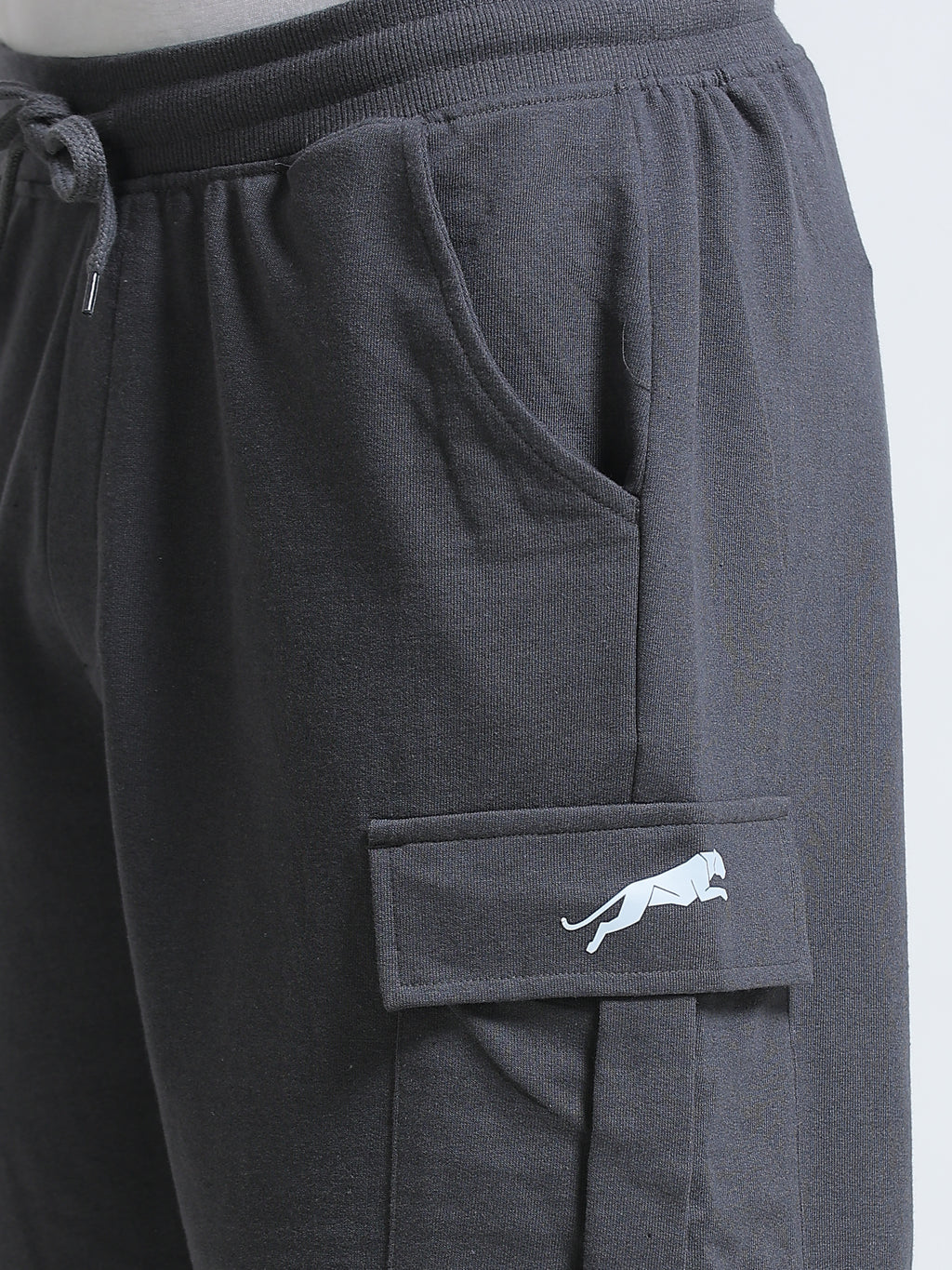 ARDEUR ZEAL IN YOU Men's Relaxed Fit Cotton Blend Cargo Shorts - Steel Grey
