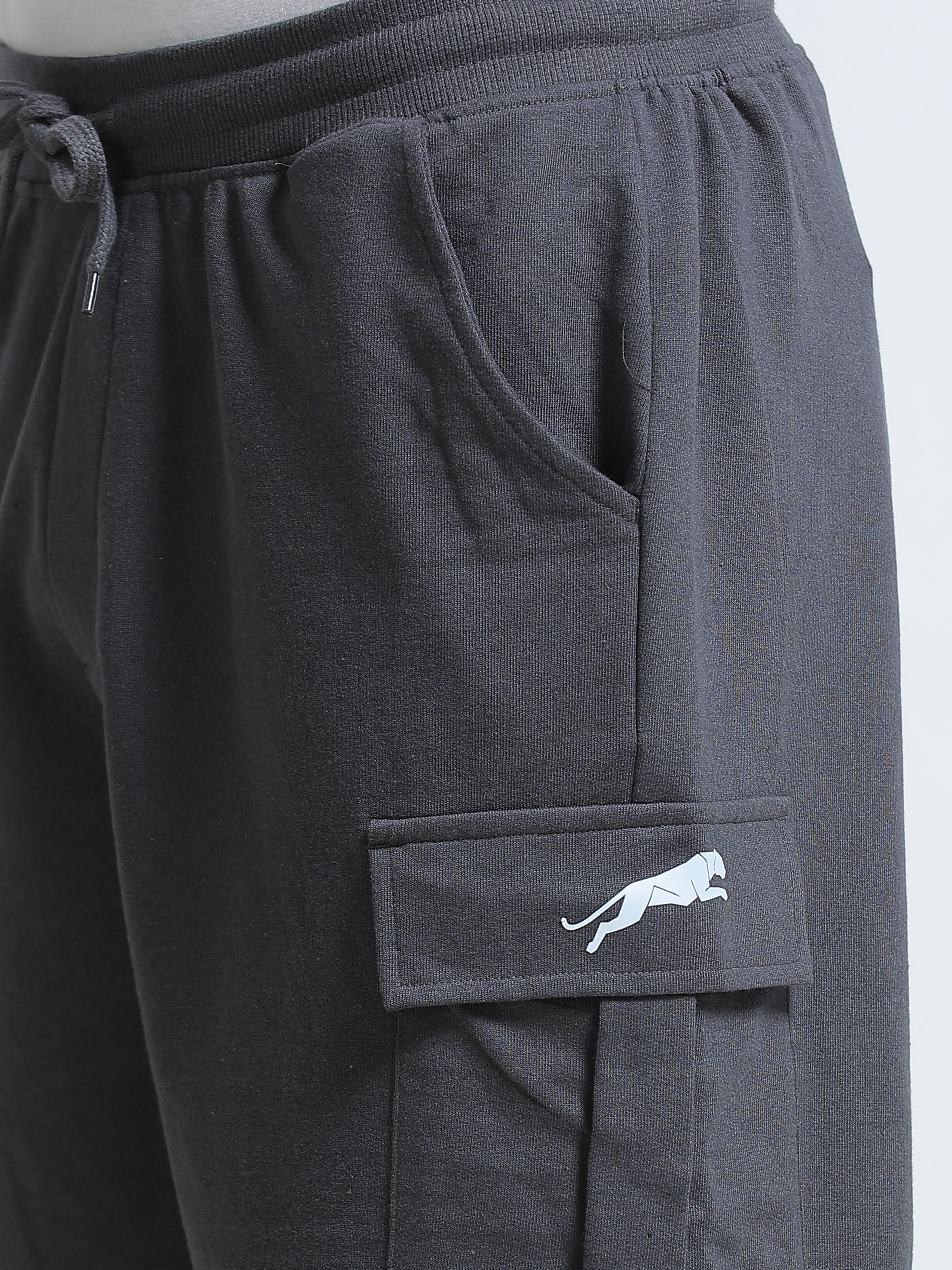 ARDEUR ZEAL IN YOU Men's Relaxed Fit Cotton Blend Cargo Shorts - Steel Grey