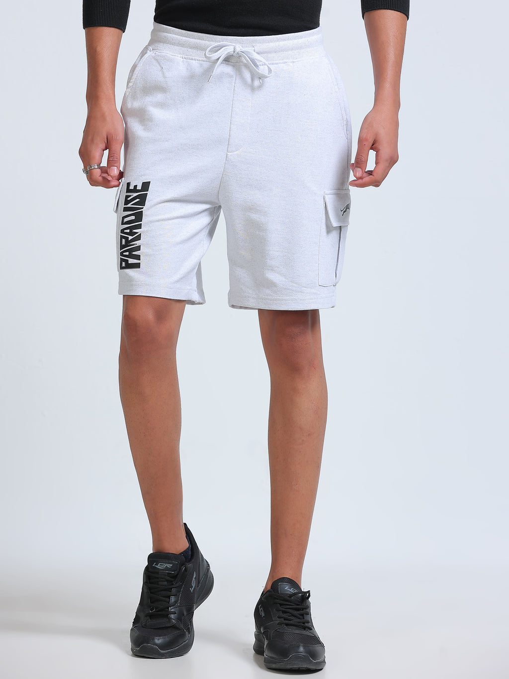 ARDEUR ZEAL IN YOU Men's Relaxed Fit Cotton Blend Cargo Shorts - White