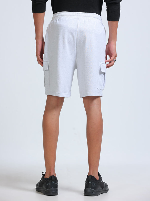 ARDEUR ZEAL IN YOU Men's Relaxed Fit Cotton Blend Cargo Shorts - White
