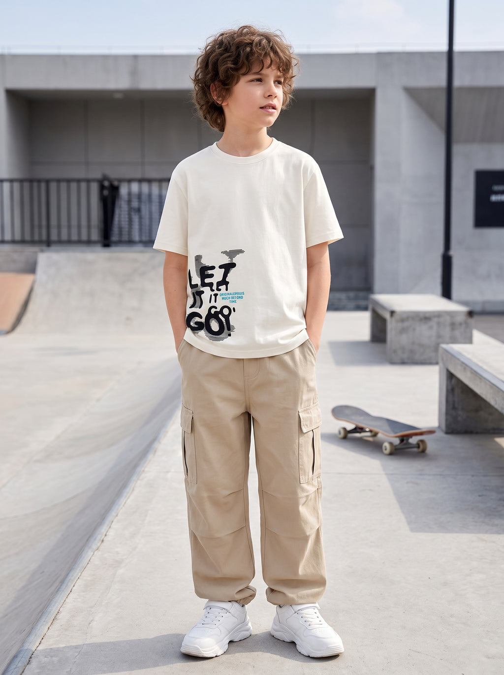 CODEZ Boys Relaxed Fit 100% Cotton Printed T-Shirt - Off White