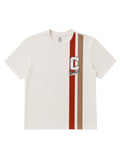 CODEZ Boys Relaxed Fit 100% Cotton Varsity Striped T-Shirt - Offwhite