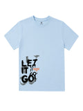 CODEZ Boys Relaxed Fit 100% Cotton Printed T-Shirt - Sky Blue