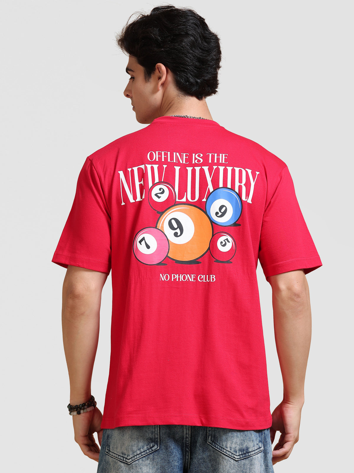 ARDEUR Men's Relaxed Fit Pure Cotton Graphic T-Shirt - Red