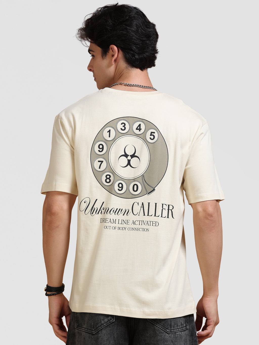 ARDEUR Men's Relaxed Fit 100% Cotton Graphic T-Shirt - Bone White