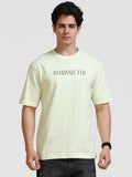 ARDEUR Men's Relaxed Fit 100% Cotton Graphic Printed T-Shirt - White Jade