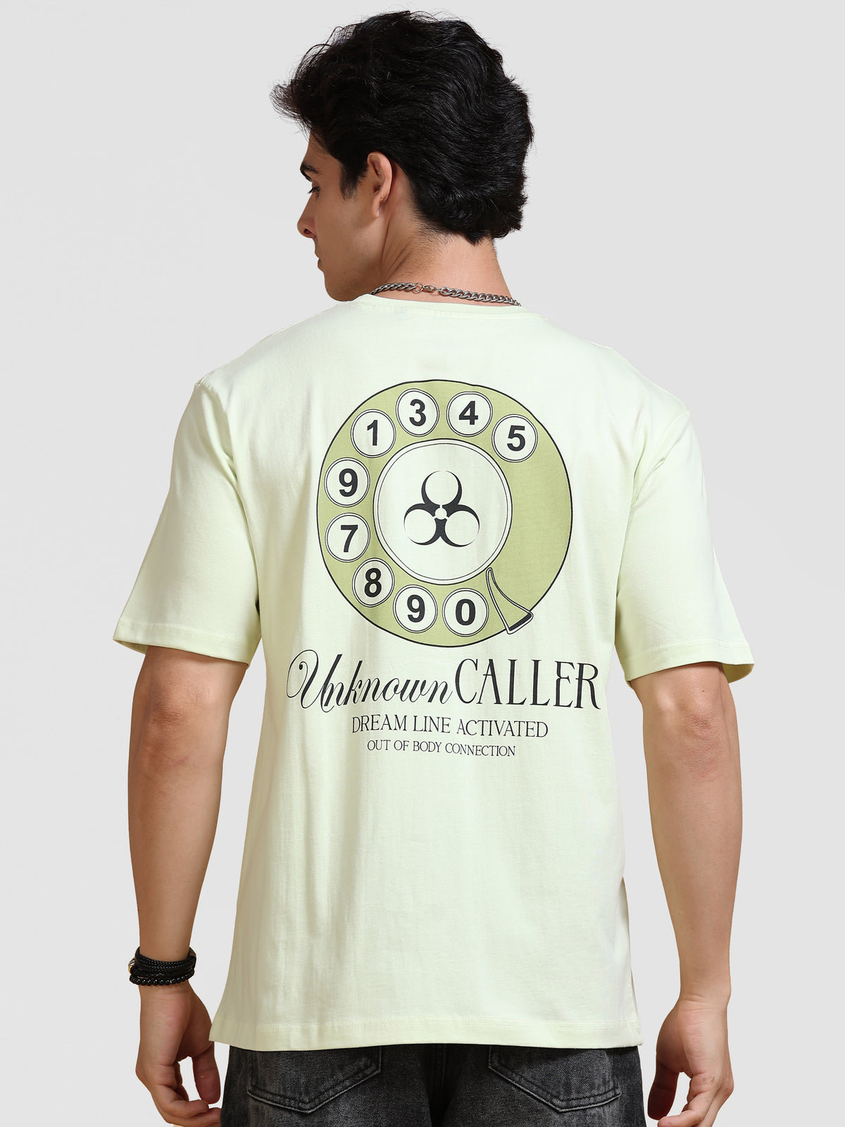 ARDEUR Men's Relaxed Fit 100% Cotton Graphic Printed T-Shirt - White Jade