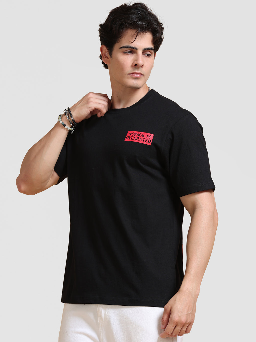 ARDEUR Men's Relaxed Fit 100% Cotton Graphic T-Shirt - Black