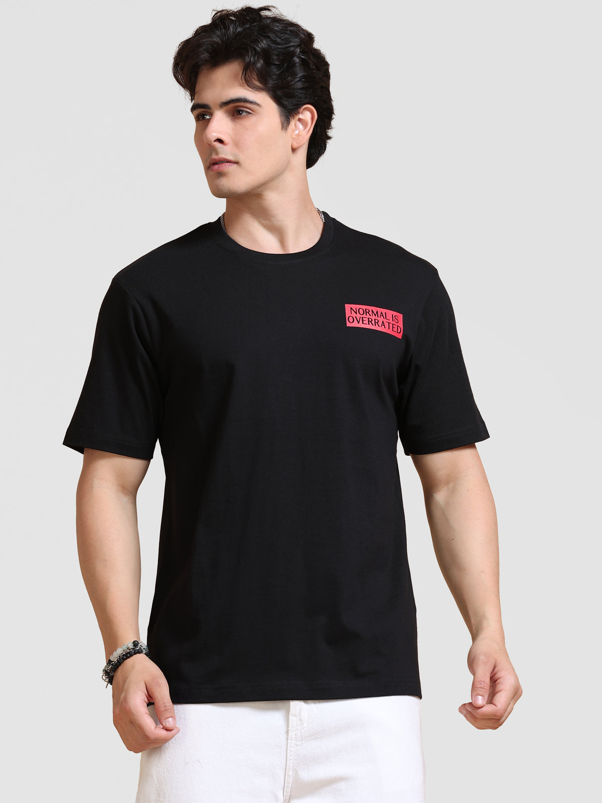 ARDEUR Men's Relaxed Fit 100% Cotton Graphic T-Shirt - Black