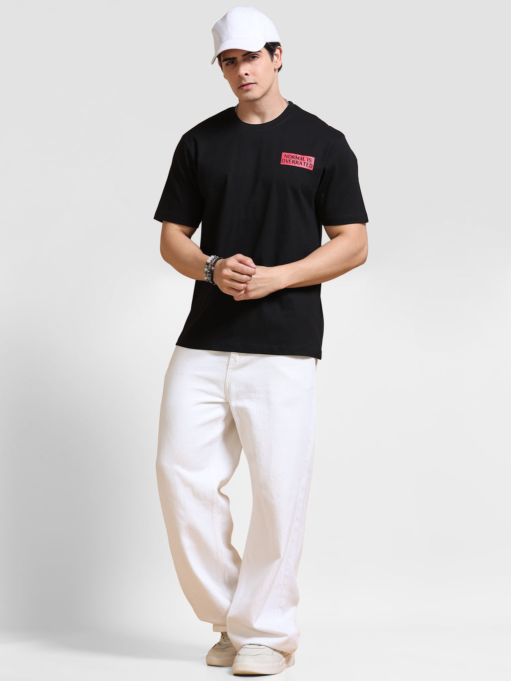 ARDEUR Men's Relaxed Fit 100% Cotton Graphic T-Shirt - Black