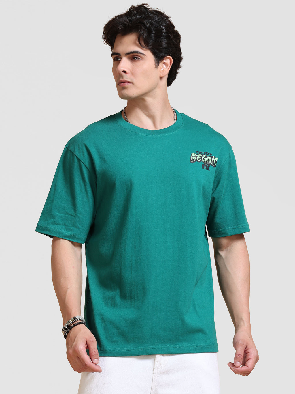 ARDEUR Men's Relaxed Fit 100% Cotton Graphic Printed T-Shirt - Alpine Green