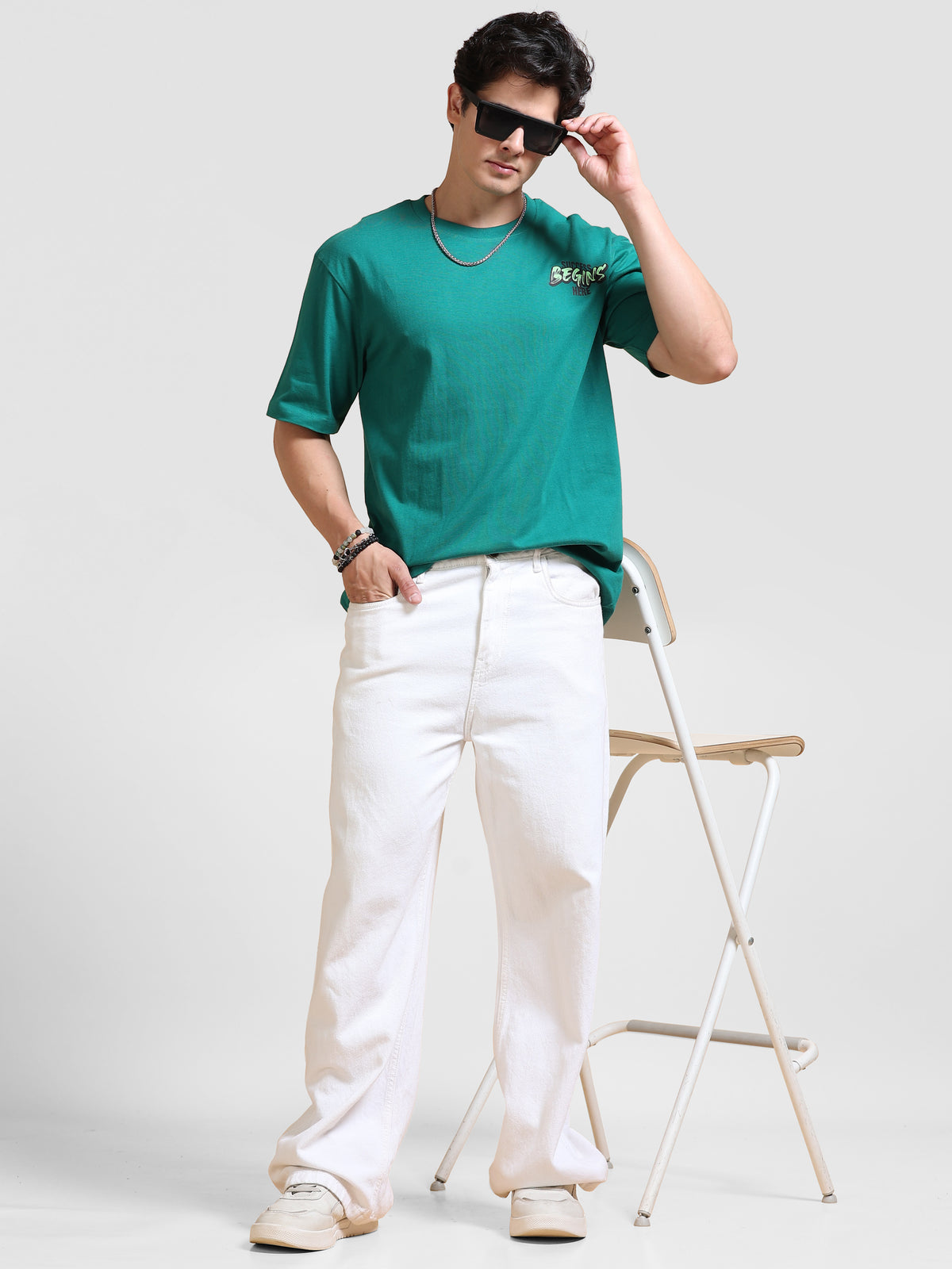 ARDEUR Men's Relaxed Fit 100% Cotton Graphic Printed T-Shirt - Alpine Green