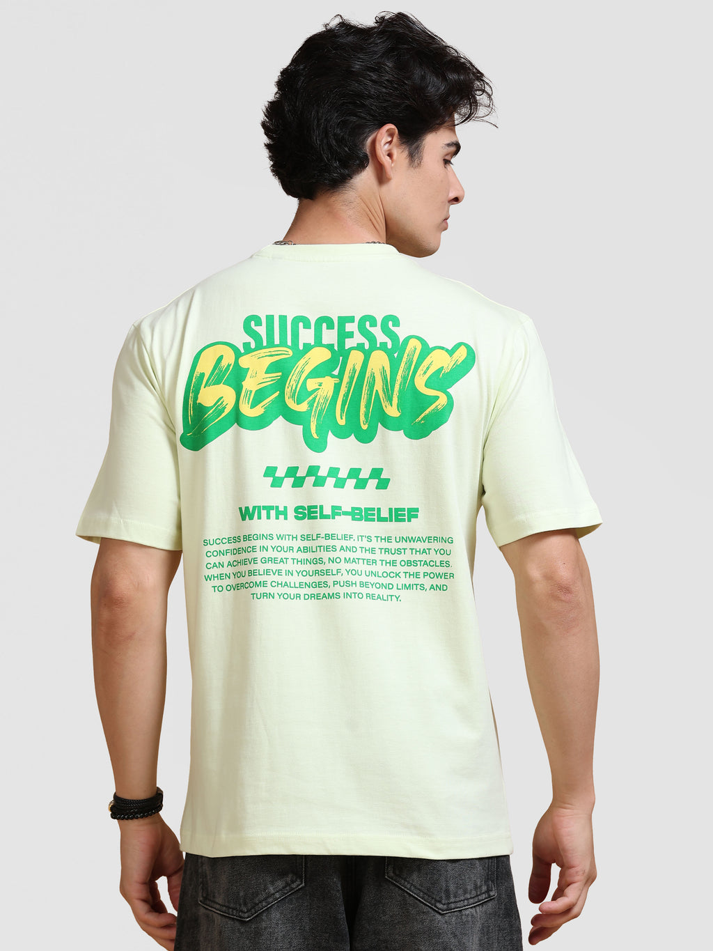 ARDEUR Men's Relaxed Fit 100% Cotton Graphic T-Shirt - White Jade