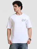 ARDEUR Men's Relaxed Fit 100% Cotton Graphic T-Shirt - White