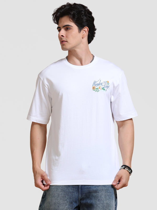 ARDEUR Men's Relaxed Fit 100% Cotton Graphic T-Shirt - White