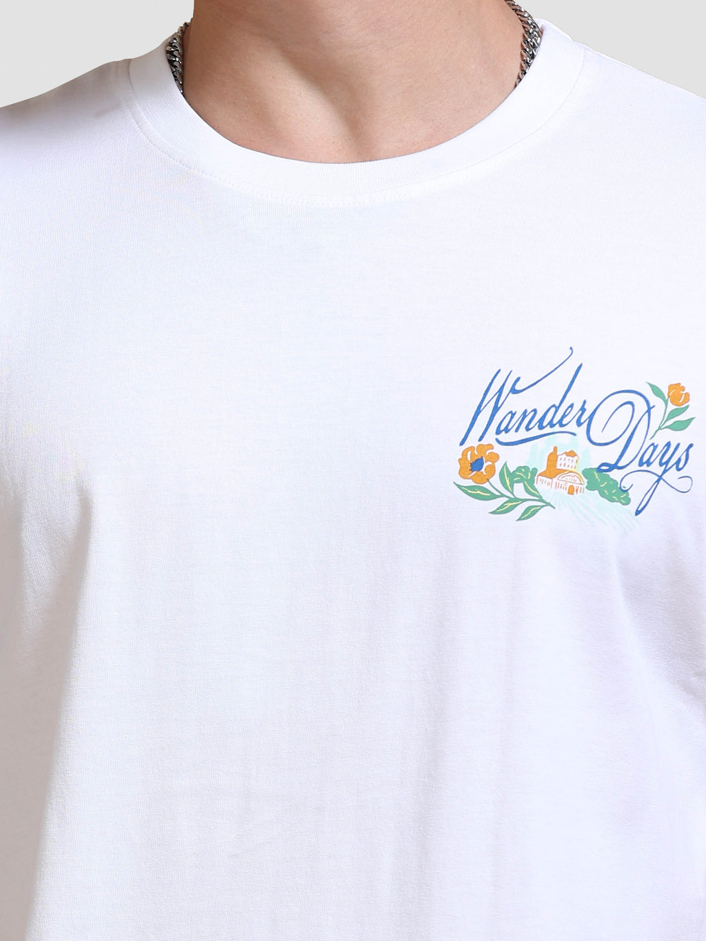 ARDEUR Men's Relaxed Fit 100% Cotton Graphic T-Shirt - White